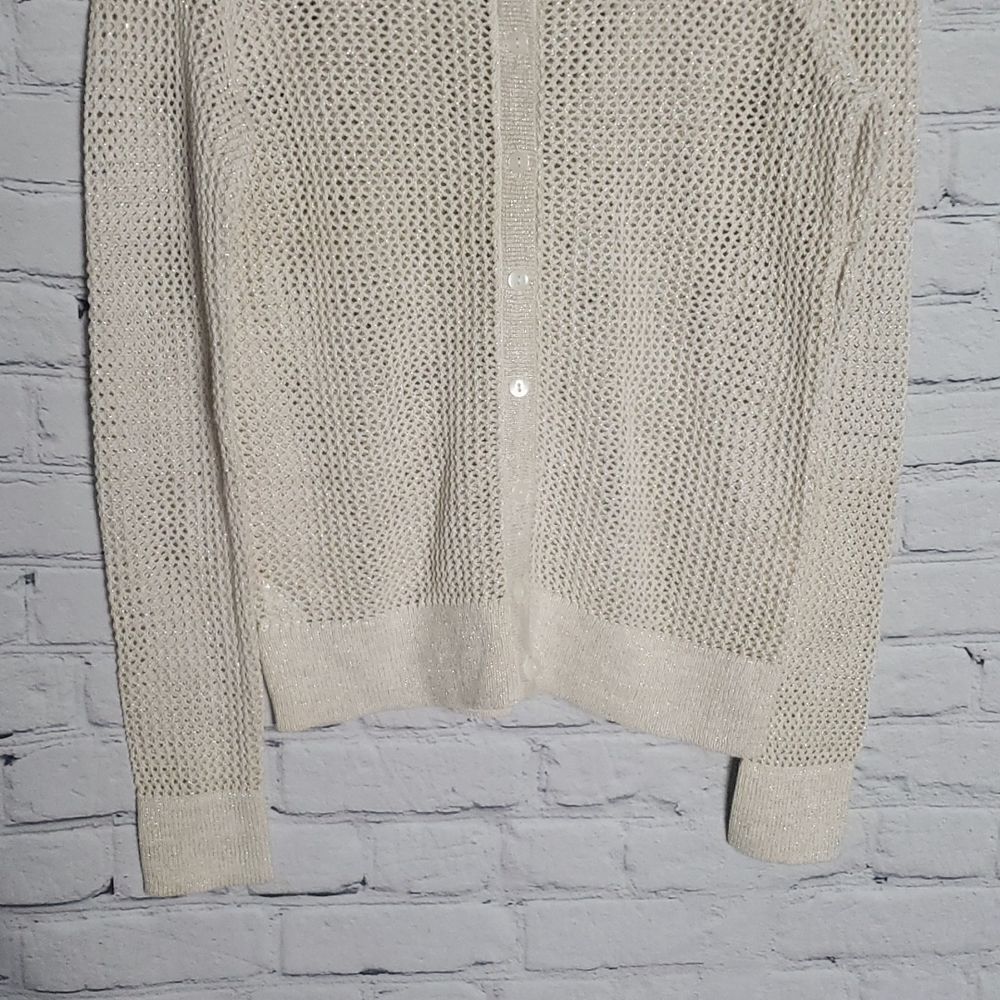 Loft Fishnet Button Up Top/Sweater - Picture 4 of 8